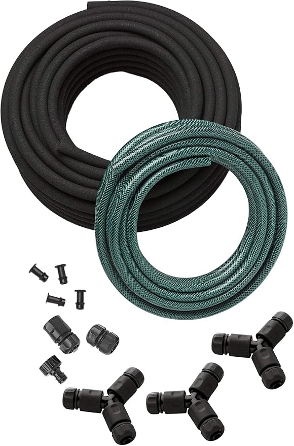 Gardener's Supply Company Snip-n-Drip Irrigation Kit | Outdoor Customizable Self-Watering Sprinkler Soaker Hose System | Supplys 4 25 Foot Garden Rows