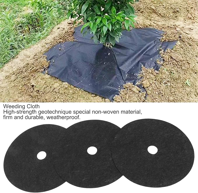 Gardening Weeding Cloth Garden Ground Fabric Weeding Control Cloth High Strength Non Woven Material Durable Weatherproof Weed Barrier for Vegetable Orchard Courtyard 30Pcs 42cm x