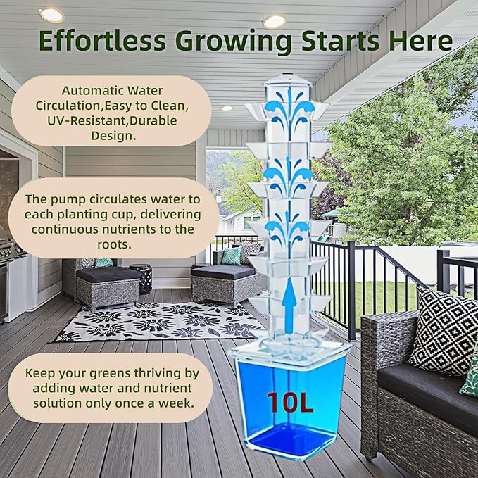 Hydroponic Growing System Kit - Hydroponic Tower Indoor Smart Vertical GardenHydroponic Vegetable System35 Pods Automatic Timer Gardening Gift
