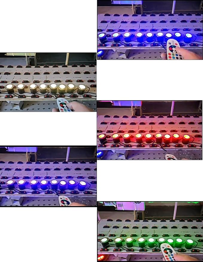 LED Landscape Lights 6W Color Changing RGB 110V Waterproof Garden Patio Spotlight Decorative Light Remote Control DIY Multi Semi Flush Mount for Outdoor Indoor 1 Pack