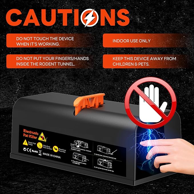 Electric Mouse Trap 2 Pack Indoor Reusable Electric Mouse Trap Zapper with Anti-Escape Design &amp Dual Power Electronic Rat Trap with No-Touch Cleaning for Kitchen Garage