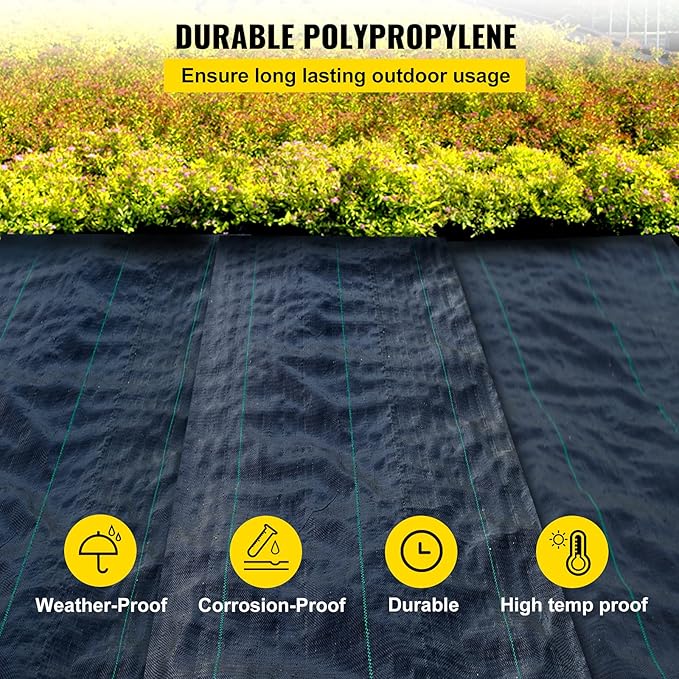 Heavy Duty 3FT x 500FT Woven Weed Barrier Landscape Fabric - 5OZ Gardening Weed Blocker Geotextile Drainage &amp Driveway Ground Cover for Landscaping and Weed Control