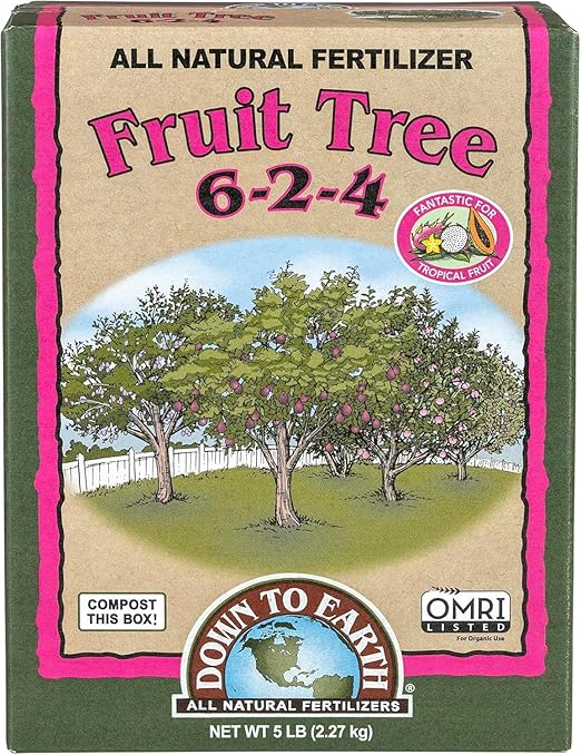 Down to Earth Organic Fruit Tree 6-2-4 Fertilizer 5 lb Boxes – Natural Plant Food for Strong Roots Healthy Growth &amp Bountiful Harvests (Pack of 6)