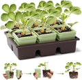 Side-Open Seed Starter Tray 8-Pack 48 Cells Modular Design with Detachable Plant Cells Extra-Large 2.36x2.28 Cells Reusable Seed Germination Kit for Indoor &amp Outdoor Gardening