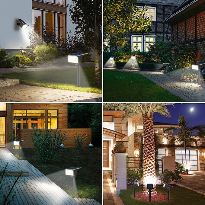 nipify Solar Spot Lights Outdoor Motion Sensor [9 Pack/62 LED]3 Modes Solar Landscape Spotlights Outdoor Waterproof 2-in-1 Solar Lights Outdoor Wall Lights for Yard Garden Patio Pathway Cool White
