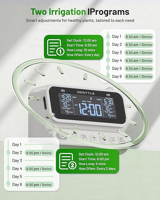 [All-New 2027] 2 Zone Automatic Plant Waterer for Indoor Unistyle Plant Watering Devices for Potted Plants Drip Irrigation System with Programmable
