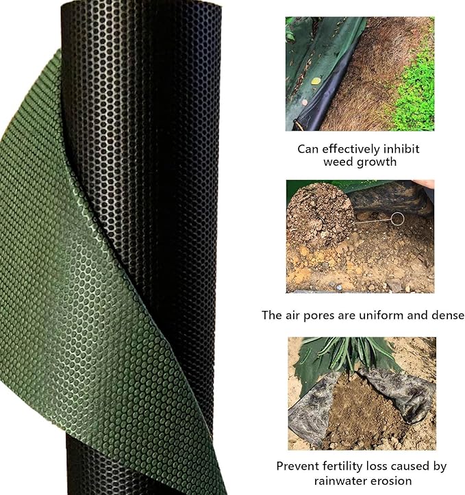 Durable Weed Barrier Landscape Fabric Permeable Ground Cover Gardening Weed Control Cloth for Construction Projects Greenhouse Easy to Install(0.6mx100m)