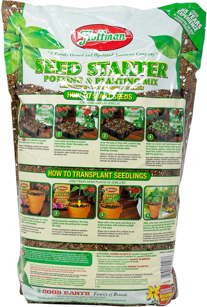 Hoffman Seed Starter Potting &amp Planting Mix with Wetting Agent for Moisture Retention 10qt Bag 3 Pack