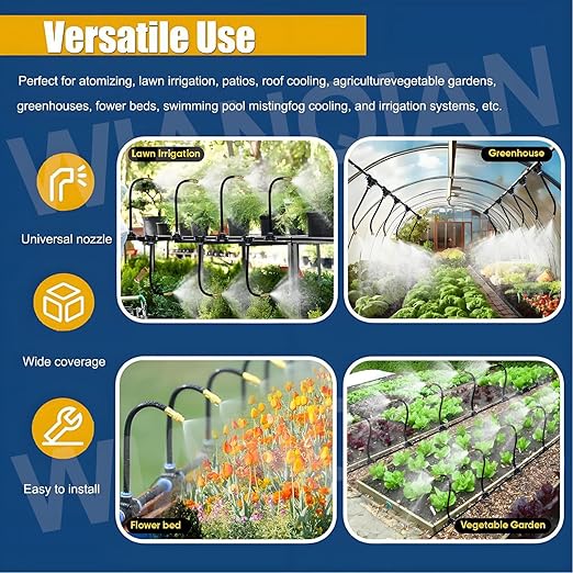 Automatic Drip Irrigation Kit Patio Misting Plant Irrigation Water Equipment Bendable Drip Garden Watering System Full Coverage Smart Timer 1Sec - 300 Min for Garden Watering 50m+Controller