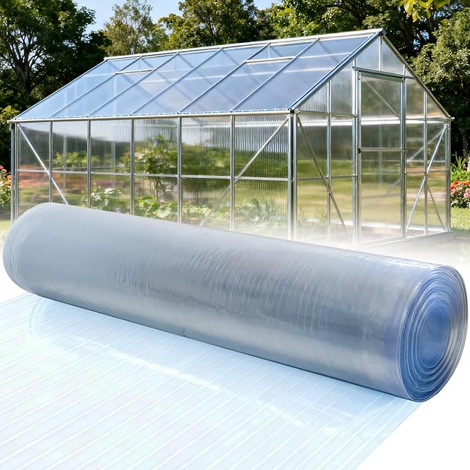 Polycarbonate Roofing Sheet 65.62 ft×3.28 ft 0.8mm Thick Resistant Rainproof Transparent Polycarbonate Greenhouse Panels Insulated Clear Roof Panels for Pergola Patio Gardening Farming Agriculture