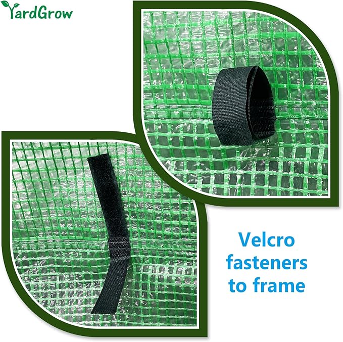 YardGrow 2-Doors Replacement Greenhouse Cover for Larger Walk in Outdoor Yard Plant Gardening Hot House Cover ONLY (10'x7'x6' Green)