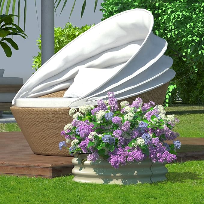 BPS Metal Raised Garden Bed 2-Pack 2.5FT Diameter Galvanized Planter Raised Garden Boxes for Flower Planters Vegetables Herb