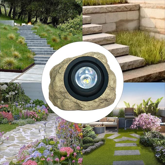 Solar Spotlight – Outdoor Rock LED Spot Lights Decorativesolar Garden Lighting Warm Garden Stone Light Durable Waterproof Construction Energy Efficient Design Compact Installation |Solar Light