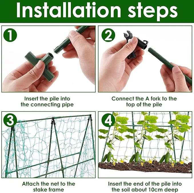 Garden Trellis for Climbing Plants | Climbing Plant Support Obelisk - Tomato Trellis - for Bean Flowers Fruits Grape Pea Squash Tomato Vegetables Vine