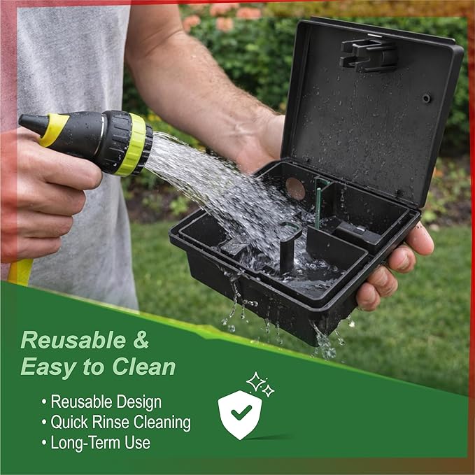 Rat Bait Stations by Eco Pro - Rat and Mouse Trap Alternative - Keep Pets and Children Safe - Pellet or Block (not Included) for Rats and Mice is Safely Placed Inside Under Lock and Key - 2 Pack