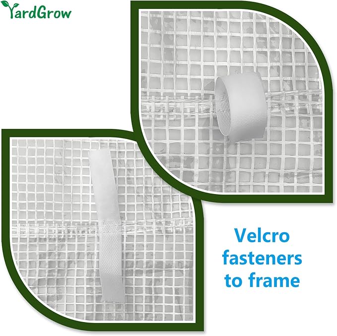 YardGrow 2-Doors Replacement Greenhouse Cover for Larger Walk in Outdoor Yard Plant Gardening Hot House Cover ONLY (10'x7'x6' White)