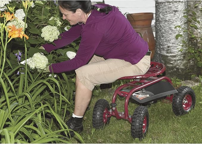 Ironton Rolling Garden Seat with Turnbar