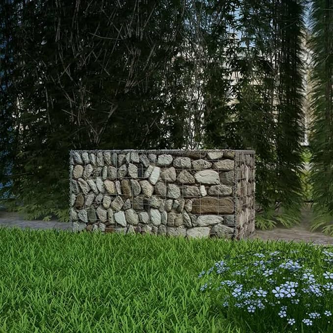 Gabion Basket Raised Bed Planter Gabion Wall Gabion Basket Pots Walls Flowers Stand Outdoor Grow Box Gabion Raised Bed Galvanised Steel 100x50x50 cm