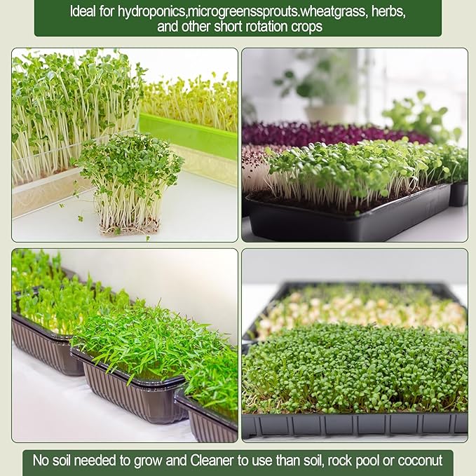 10 x 236 Microgreens Growing Mat Jute Fiber Grow Mats Extra Long Hydroponic Grow Pads for Wheatgrass Sprouts Hydroponics Seed Starter Trays Organic