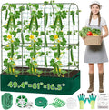 Cucumber Trellis for Climbing Plants with Grow Bag 61 Tall Metal U-Frame Garden Trellis for Raised Bed with Garden Netting and Plant Clip Plant Ties for Vegetables Squash Pea Grape