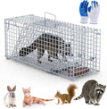 25'' Live Animal Trap Heavy Duty Humane Live Cage for Stray Cats Raccoons Squirrel Skunk Mole Groundhog Armadillo Rabbit Raccoon Trap Catch and Release
