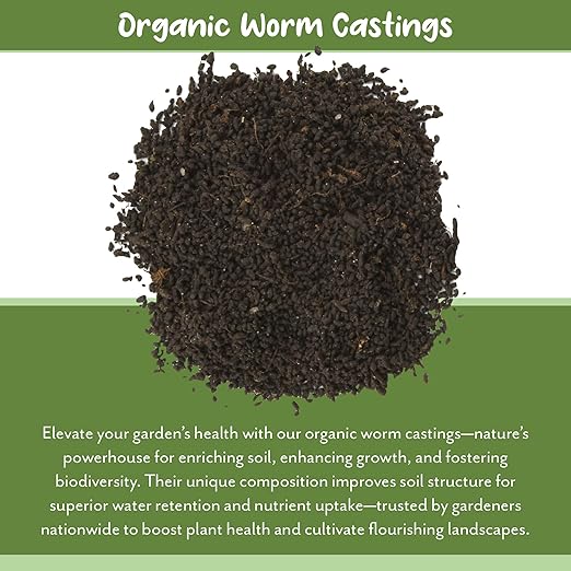 Soil Sunrise Premium Organic Worm Castings (8 Pounds) 8QT All Natural Soil Additive Soil Builder and Fertilizer