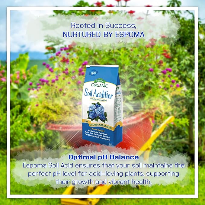 Espoma Organic Soil Acidifier 6 lbs Bag With My Garden Pool PH Test Strips 20 ct. - Acidify Enhance Hydrangea Color Embrace Organic Gardening Achieve Optimal Balance