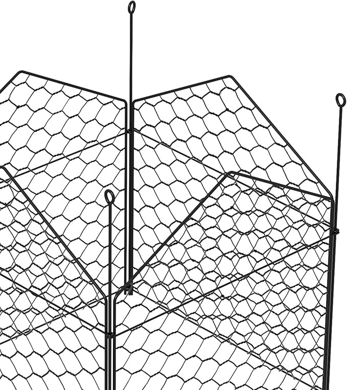 Chicken Wire Cloche 12 x 14 Plant Protectors from Animals 4 Pack Metal Crop Cages to Keep Animals Out Black