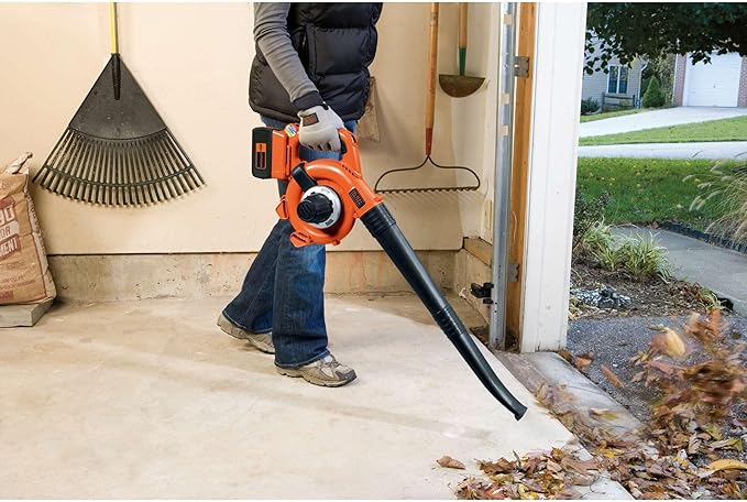 BLACK+DECKER Leaf Blower Cordless Leaf Vacuum and Mulcher Combo Kit Battery and Charger Included 40V 120 mph Air Speed 6-Speed Dial Built-in Scraper with Collection Bag (LSWV36)