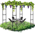Garden Arch Trellis 87in H x 118in L Large Garden Arch Arbor Trellis for Climbing Plants Outdoor Plant Support for Cucumber Grape VineTall Metal Gardens Archway for Lawn Party Ceremony