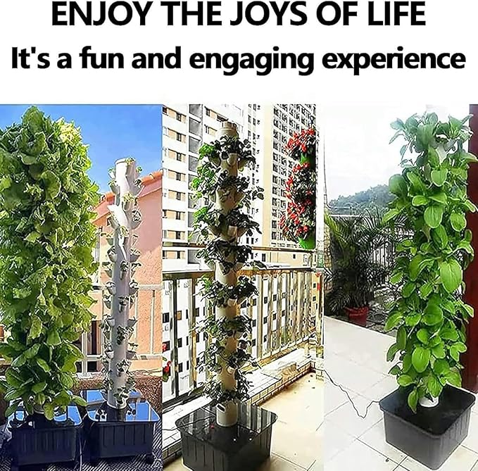 Hydroponic Culture System for Gardening Indoor Culture Kits Vertical Cultivation Tower Self -Irrigation Cultivation System 15 Layers 45 Plant Sites for Herbal Garden