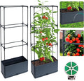 2 Packs Raised Garden Bed Tomato Planter Box with Trellis 43.4 Self-Watering Tomato Cage with Rectangular Trellis for Climbing Plants Flowers Vegetables Vine in Patio Garden Indoor Outdoor