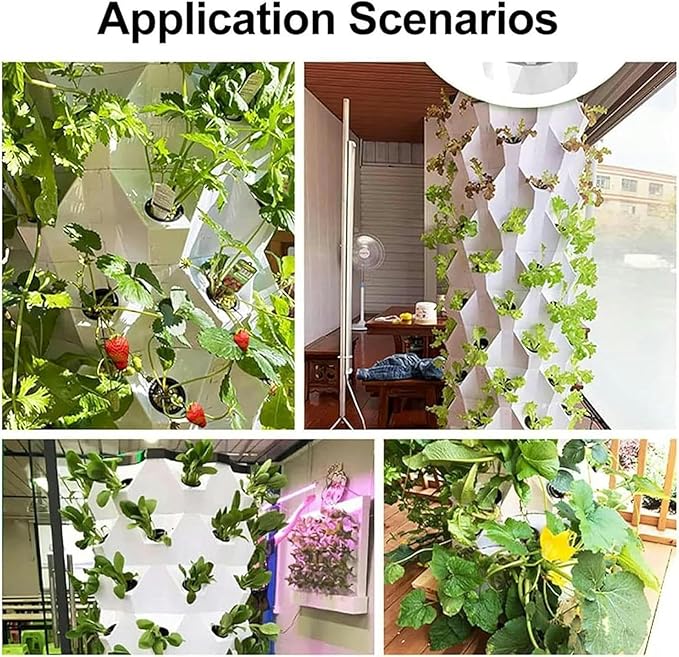 Hydroponic Cultivation Systems of 48/64/80 Holes with Automatic Irrigation Vertical Cultivation Tower for Interior Gardening Cultivates Fruits and Vegetables