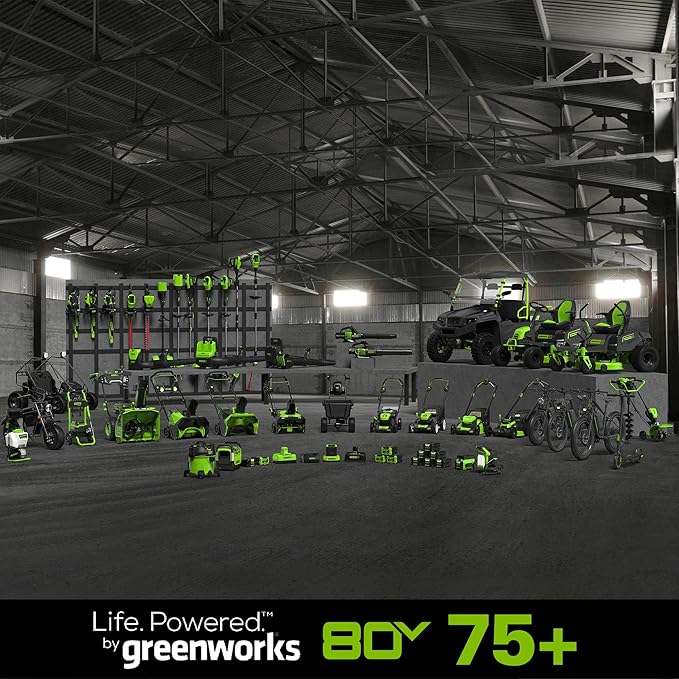 Greenworks 80V (150 MPH / 500 CFM / 75+ Compatible Tools) Cordless Axial Leaf Blower 2.0Ah Battery and Charger Included