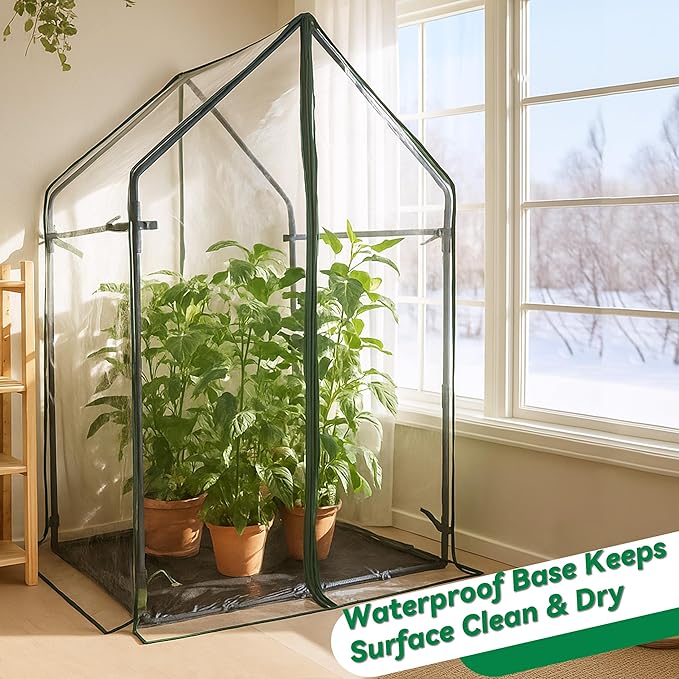 Gardzen Mini Greenhouse with Waterproof Bottom Portable Green House with Strong Metal Frame Small Green House for Outside and Inside Use36.2(L) x36.2(W) x59.5(H)