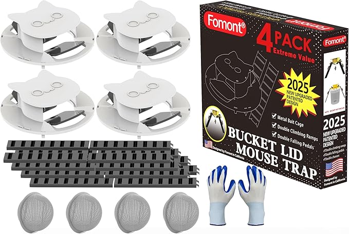 2025 New Improved Bucket Lid Mouse Trap Rat Trap-Metal Bait Cage-Automative Reset-5 Gallon Bucket Fit