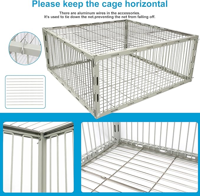 Pigeon Trap Cage with Escape-Proof Design – Auto Bird Trap Cage for Pigeons and Small Birds | Multi-Catch Pigeons Birds Traps for Sale with Well Anti-Rust Baking Paint- L Size