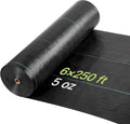VEVOR Weed Barrier Fabric Heavy Duty 6x250FT 5oz Landscape Fabric Woven Weed Blocker Fabrics Garden Fabrics Weeds Barrier Weeds Control Ground Cover Geotextile Webbing Gardening Mat Black