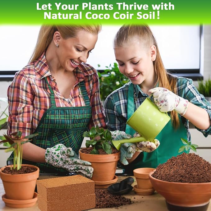 Legigo 12 Pack Premium Coco Coir Brick for Plants- 100% Organic Compressed Coconut Coir Bricks Starting Mix Coco Coir Fiber Coconut Husk for Planting Gardening Potting Soil Substrate Herbs