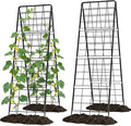2 Pack Cucumber Trellis 71 High Foldable A-Frame Garden Trellis for Raised Bed Garden Grow Support with Plant Support Clips Ties for CucumberTomato Climbing Plants and Flowers