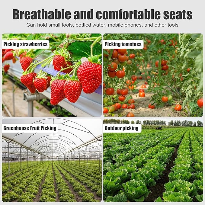 Gardening Stools for Seniors - Garden Seat with Wheels | Rolling Chair | 360 Degree Swivel Seat | Garden Chair for Outdoor | 360 Degree Rotating Chairs for Garage Sitting Weeding Lawn Camp Yard