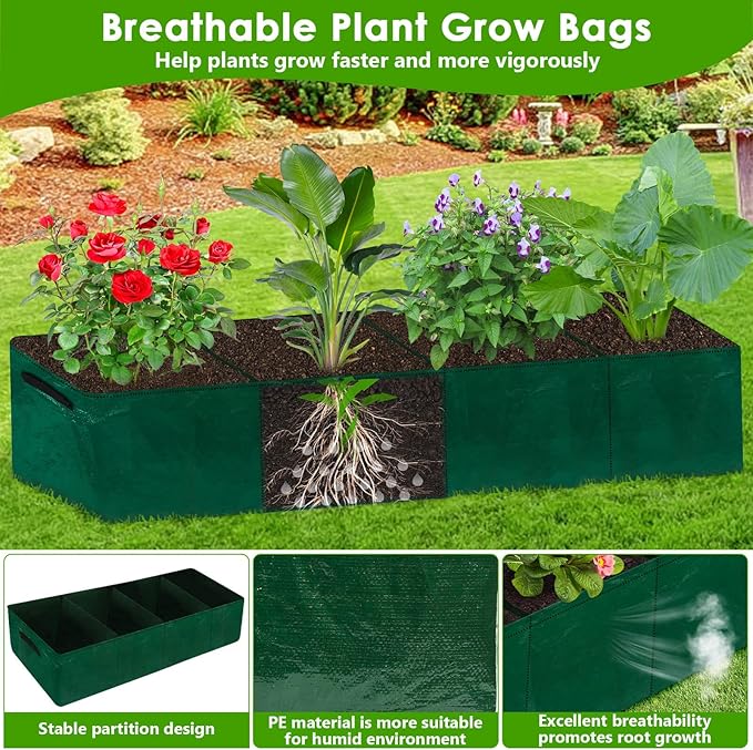 Large Cucumber Trellis for Climbing Plants with Grow Bag 67×65×16.5 Metal Garden Trellis for Raised Bed with Garden Netting and Plant Clip Plant Ties for Vegetables Squash Pea Grape Tomato