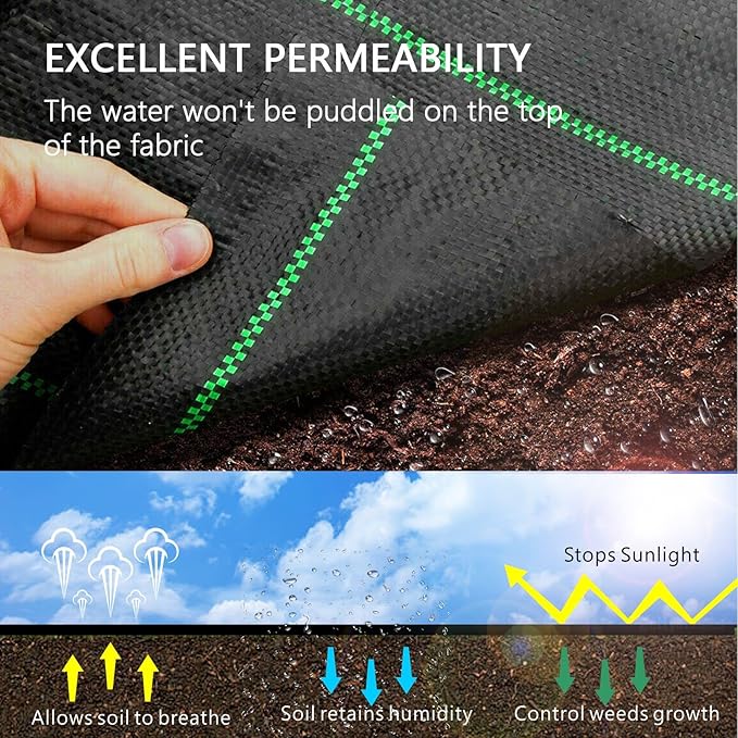 4ft x 300ft Weed Barrier Landscape Fabric Heavy Duty Premium 3.5oz PP Ground Cover Weed Barrier Weed Blocker Fabric Commercial Grade Underlayment Geotextile Fabric for Construction Projects