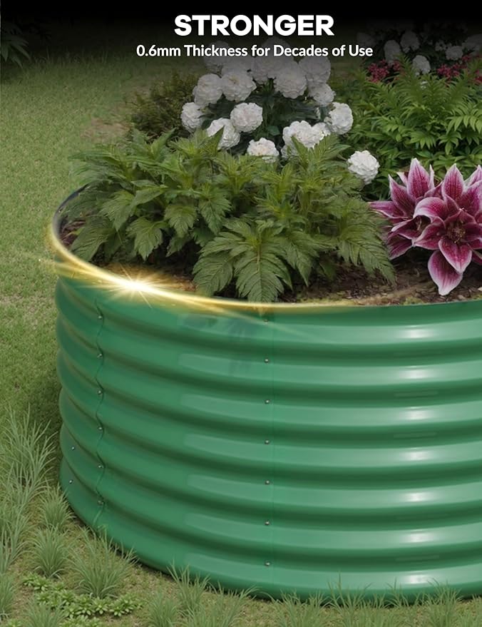 Raised Garden BedGalvanized Raised 8×4×1.5ft Planter Boxes Outdoor with Easy Assembly Large Garden Bed for Vegetables Fruits FlowerGreen