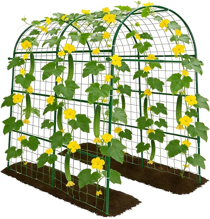 Garden Arch Trellis for Climbing Plants Outdoor - 83 H*71 W*43 L Large Rustproof Garden Trellis Heavy Duty Grape Trellis Tunnel Trellis for Melons Pumpkins Cucumbers Peas(Green)