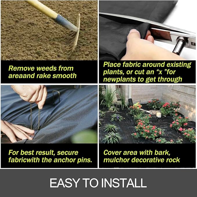 Weed Barrier Fabric Landscape Fabric 6x250Ft Weed Barrier Geotextile Fabric Heavy Duty Landscape Ground Cover Thicker Weed Control for Gardening