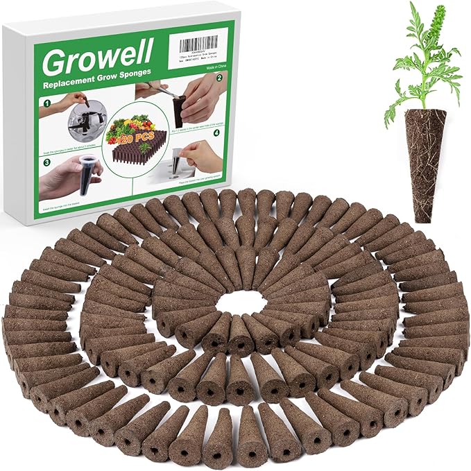 16 Pods Hydroponics Growing System Kit &amp Grow Sponges 120 Pcs
