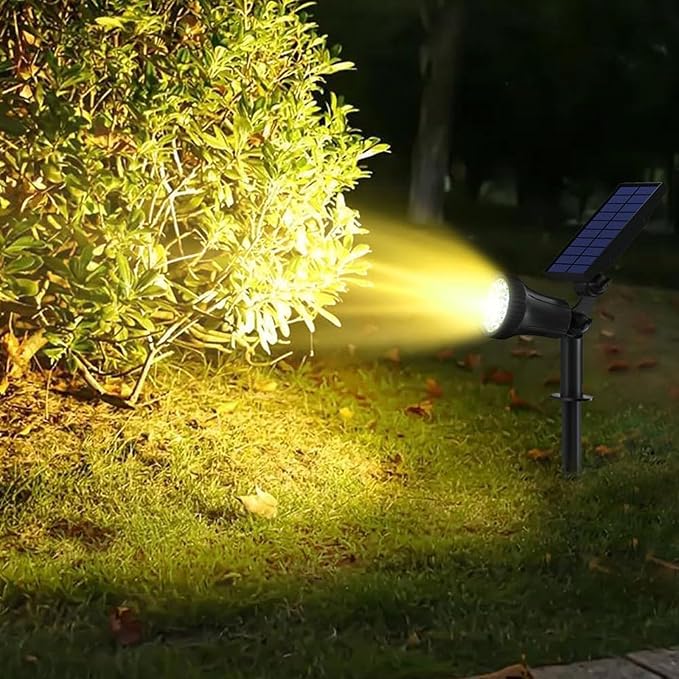 30 LEDs Solar Spot Pathway Lights for Outdoor IP65 Waterproof Landscape Lighting Garden1-Pack Landscape Lighting for Tree Wall Driveway (Warm White)