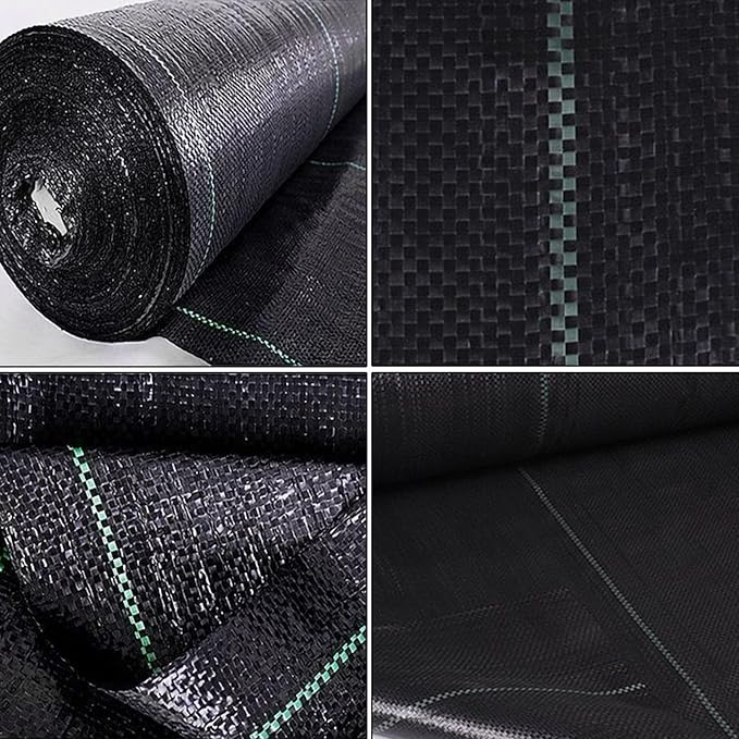 Weed Barrier Control MembraneLandscape Fabric Heavy-DutyGround Cover Breathable Geotextile (90gsm)Water Permeable and Tearproof Gardening Mat for Flower Bed Vegetable Black ( Battery *1 : 1.5X3m )
