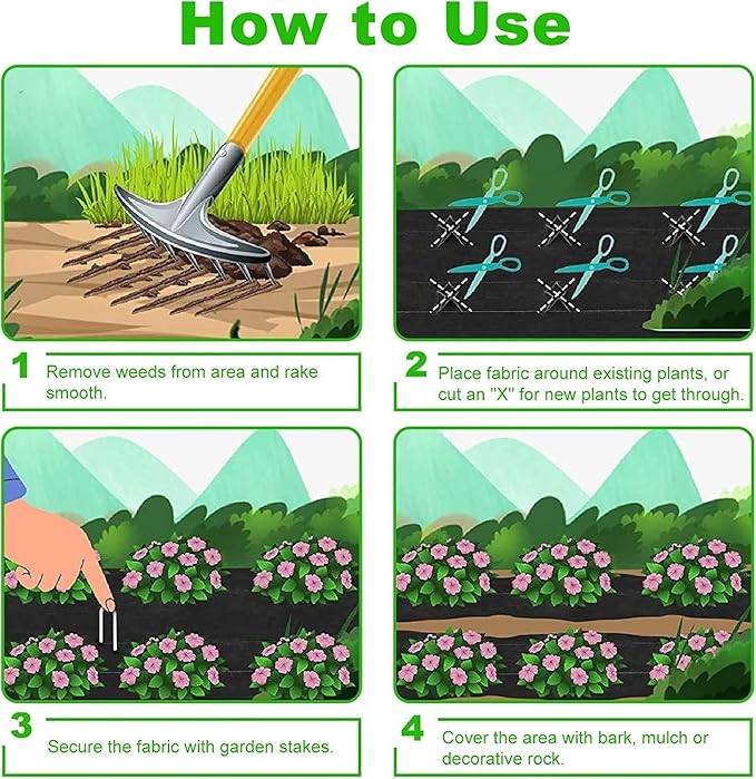 Premium Weed Control Membrane - Durable Polypropylene Garden Fabric for Effective Weed Suppression in Flower Beds(0.5mx10m)